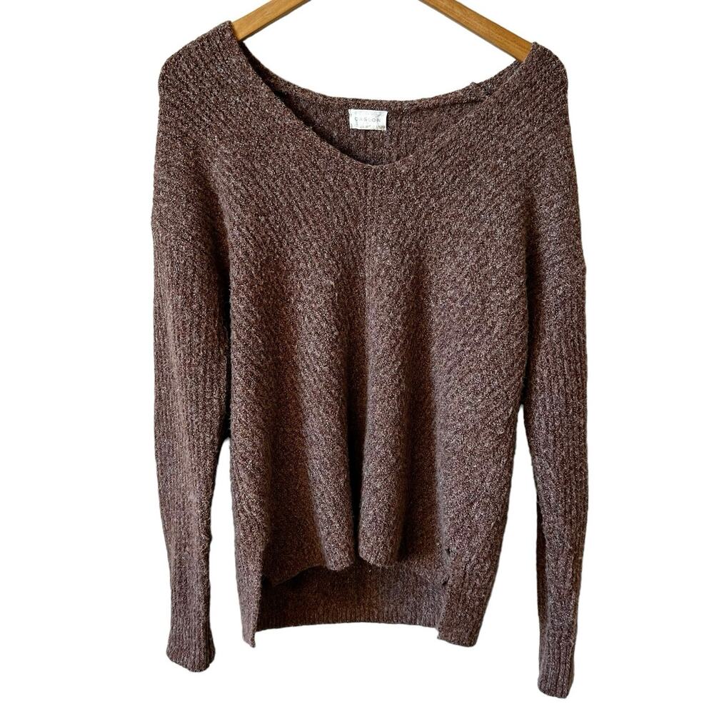 Caslon Nordstrom New Women's Oatmeal V Neck Sweater Brown Size Small Casual Soft